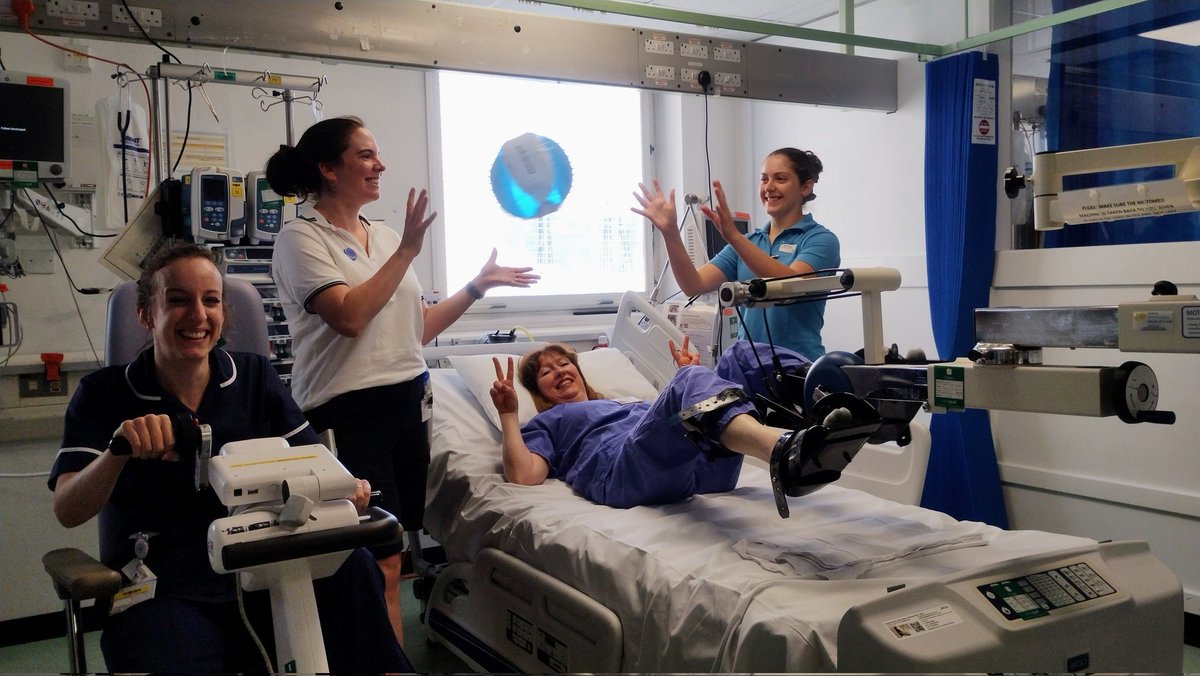 Happy #ICURehabDay23. Here's a consultant and nurse trying out some of our rehab equipment <a href="/HHFTnhs/">Hampshire Hospitals</a> <a href="/HHFT_Therapies/">HHFT Therapies</a>