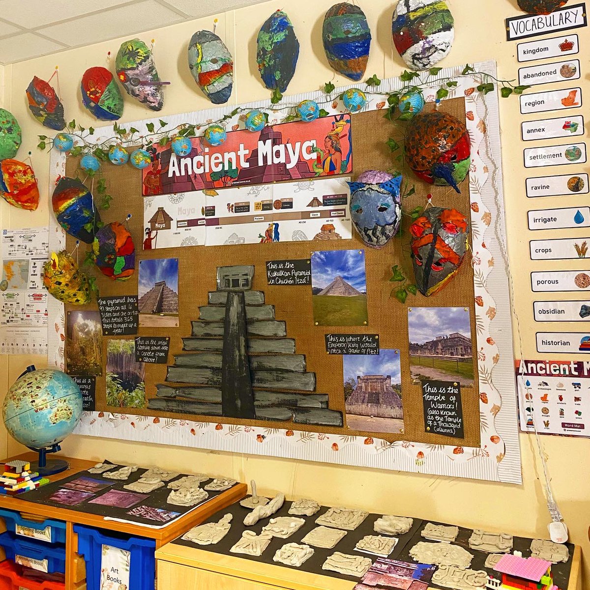 Barnhamlearners's tweet photo. They also created some amazing Maya animal masks and clay tiles with intricate Maya style patterns on 🎨 #history #art https://t.co/UXfXsqwMjL