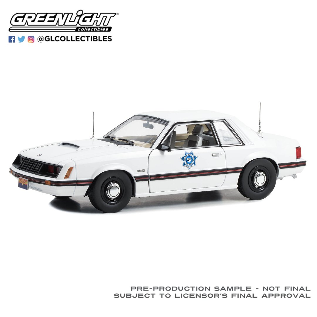 GLCollectibles's tweet photo. Special Service Mustangs were made from 1982-1993 and discontinued because of the introduction of the SN-95 bodystyle.

# 13677
Expected Release Date: October 2023
1:18 1982 Ford Mustang SSP - Arizona Department of Public Safety
#GLDeco #Ford #Mustang https://t.co/0fvSd9LWiy