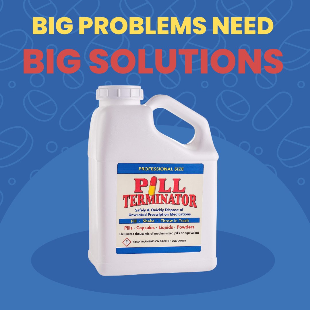 PillTerminator's tweet image. PILL TERMINATOR Gallon size is now available for Professional &amp;amp; Institutional use. 
Safe &amp;amp; effective disposal of unwanted medications. #safemedicationdisposal #drugrehabilitation #nursinghomes
Available on Amazon: a.co/d/4T9ZGkU