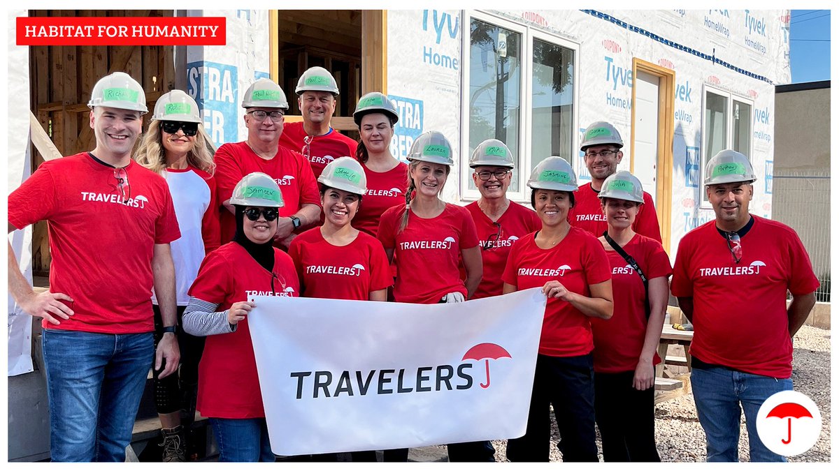 TravelersCanada's tweet photo. What a lovely day spent building with @HabitatCanada ! Thank you to all our amazing #volunteers for joining us in Hamilton, Ontario. We’re looking forward to our next build day with #HabitatforHumanity in Montreal. 💕 #TRVemployee https://t.co/t2FBJxwFzX
