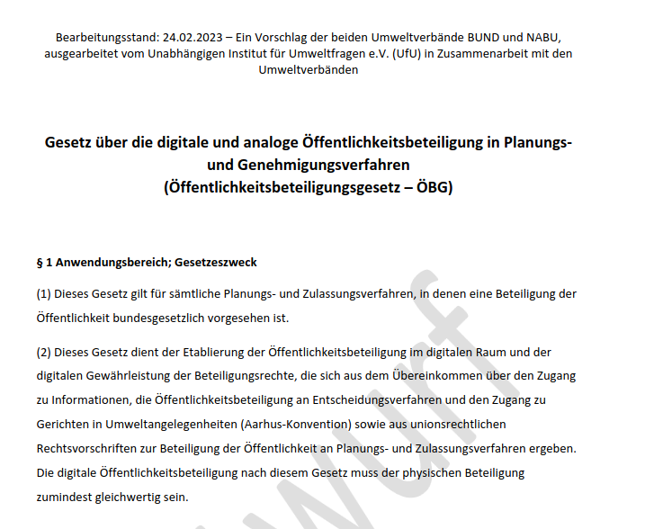 So wichtig + gut, die Expertise der Verbände rund um <a href="/UfUberlin/">UfU e.V. - @mastodon.green/@ufu</a>, <a href="/bund_net/">BUND</a> + <a href="/NABU_de/">NABU 🦤</a>. Hier zur #Bürgerbeteiligung und Umsetzung #Aarhus-Konvention. Denn ohne Akzeptanz ist alles nichts, ohne gute Verfahren und Fachwissen haben wir keine guten Ergebnisse! bund.net/themen/aktuell…