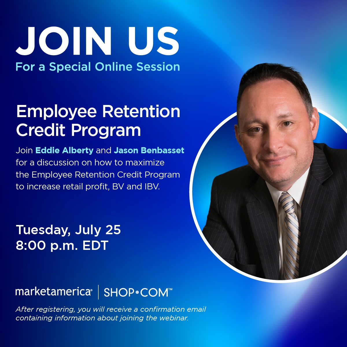 MarketAmerica's tweet photo. 🚨Employee Retention Credit Program🚨
Registration 🔗: https://t.co/HZIpiyarTW
Who: Eddie Alberty and Jason Benbasset
What: Employee Retention Credit
When: Tuesday - July 25 @ 8 PM EDT
Where: Zoom
#MarketAmerica | #ERCProgram https://t.co/rmLCa6ABQ6