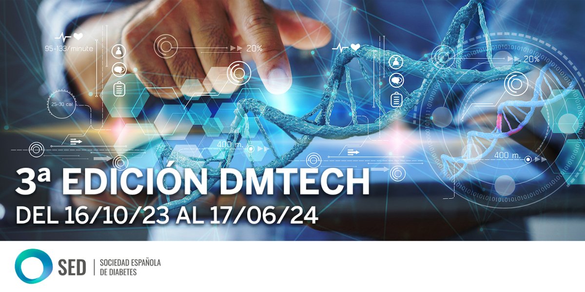 SEDiabetes's tweet photo. 📢 La 3ª edición de #DMTECH ya está camino 📆 Del 16/10/23 al 17/06/24
📚🩺 El programa abordará el control de la #DM mediante sistemas de monitorización continua/Flash de glucosa y smart pens. 

¿Quieres saber cuándo inscribirte? ¡Mantente atent@ a nuestras redes!
#DiabtESP #MCG https://t.co/ffv2aaxRkm