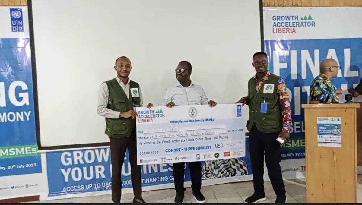 We are delighted to be announced as one of the winners of the UNDP Growth Accelerator Liberia Clean and Renewable Energy Grant of US $40,000.

Congratulations to our entire team at Eco-Energy Liberia. Your commitment to this journey has been the bedrock of our success.
