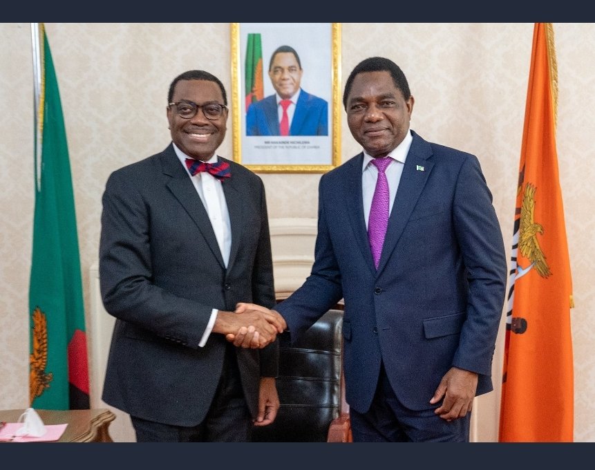 mofnpzambia's tweet photo. US$150 MILLION BUDGET SUPPORT FROM AFDB COMING: African Development Bank will provide $150M budget support for #Zambia to help the country emerge from successful debt restructuring for bilateral debtors. Bank President @akin_adesina announced the support during 2-day visit to Zambia. https://t.co/OBHbqBbOuF #AfDBinZambia