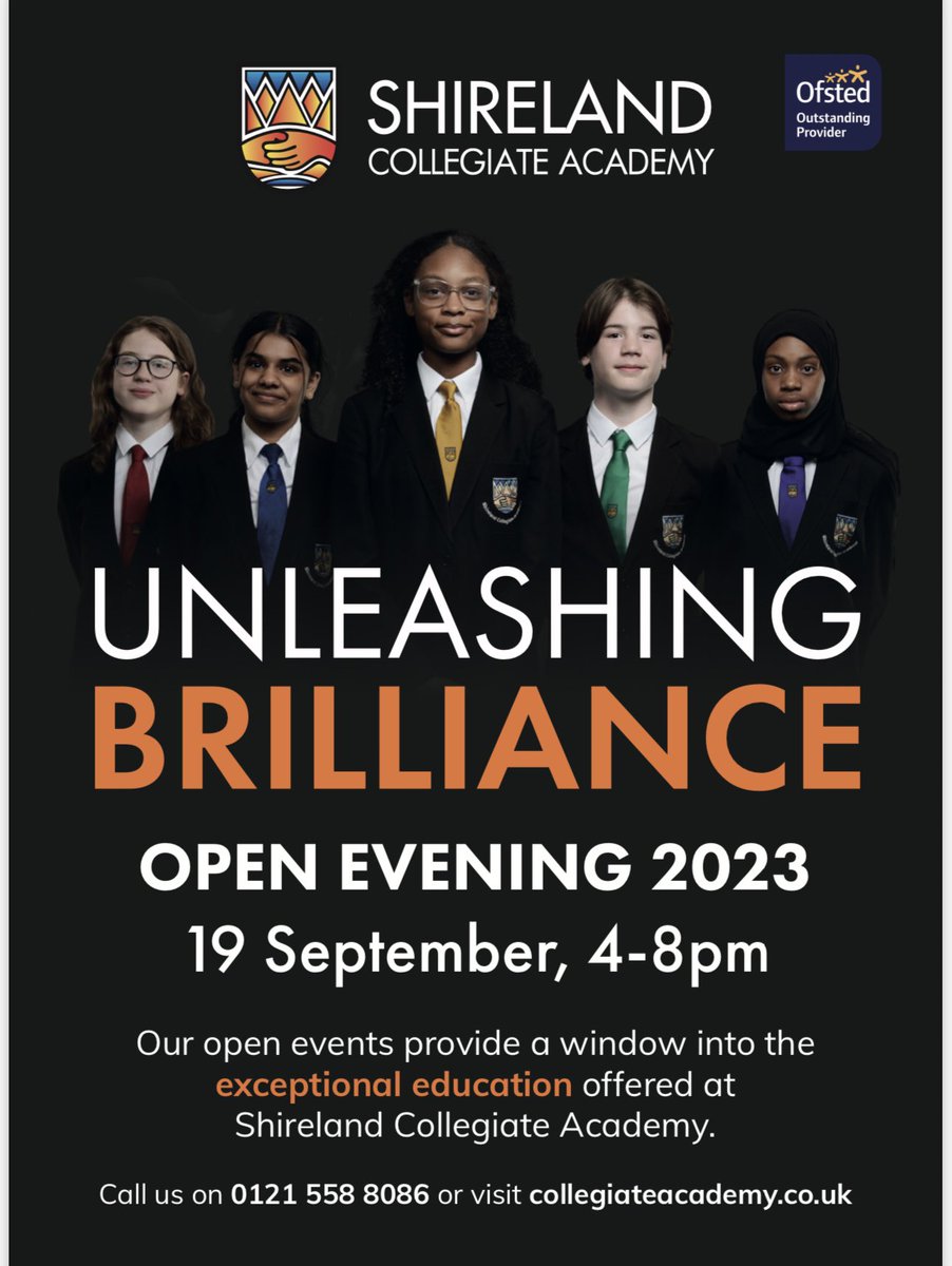 Shireland Collegiate Academy (@shirelandca) on Twitter photo Looking forward to welcoming you to our Open Evening. Please come along to see what an outstanding school we are. <a href="/ShirelandCAT/">Shireland Collegiate Academy Trust</a> Looking forward to welcoming you to our Open Evening. Please come along to see what an outstanding school we are. <a href="/ShirelandCAT/">Shireland Collegiate Academy Trust</a>