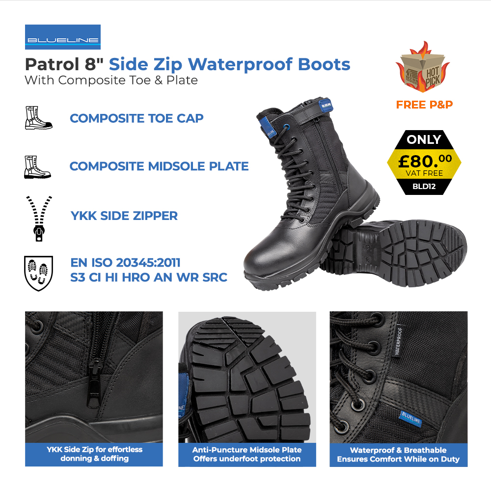 🛡️These boots are not just waterproof but also designed with a featherlight composite toe cap and a composite none metallic midsole plate, providing robust protection against falling debris &amp; potential underfoot punctures

niton999.co.uk/blueline-patro…

#ProtectionFirst  #SafetyFirst