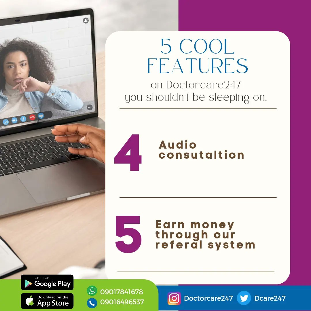 DCare247's tweet photo. Audio Consultations, Real Time Chat, Video Consultation and Home service. Download the Doctorcare247 app today and enjoy a hassle free service.
#DoctorCare247 #DoctorCare #DoctorcareApp #ZoomerCare #telehealth #VirtualCare #VirtualAppointments https://t.co/jhpqOcgLSS