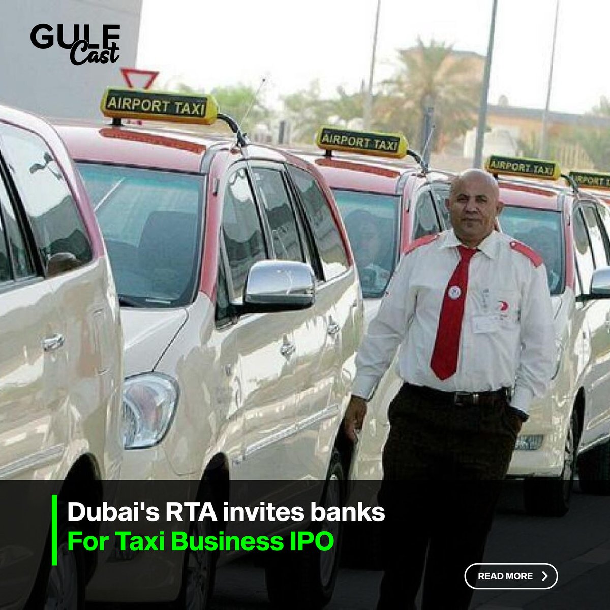 📢 Exciting News from Dubai! RTA is gearing up for an IPO of its taxi business! Investment banks are being invited to pitch for a role in this potential public share sale.

For Detail: bit.ly/3Y2LFFJ

#Dubai #RTA #IPO #TaxiBusiness #Transportation #NewsUpdate #gulfcast