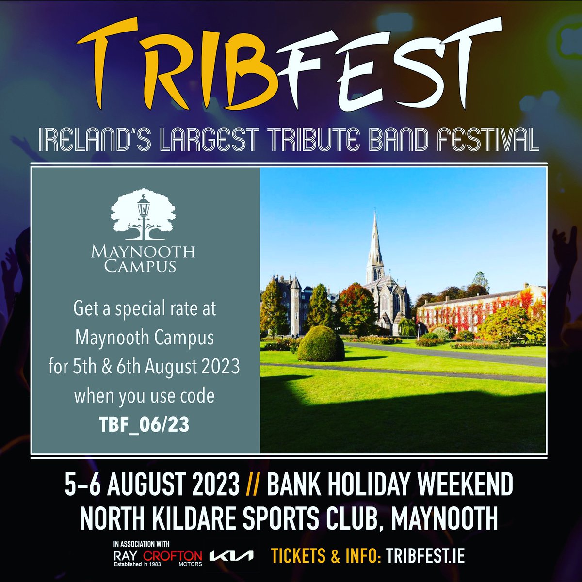 We still have availability!Book your stay with us when attending the @tribfestie this summer! Avail of a special rate when using code TBF_06/23 

#tribfest #accommodation #tribfest2023  #maynooth