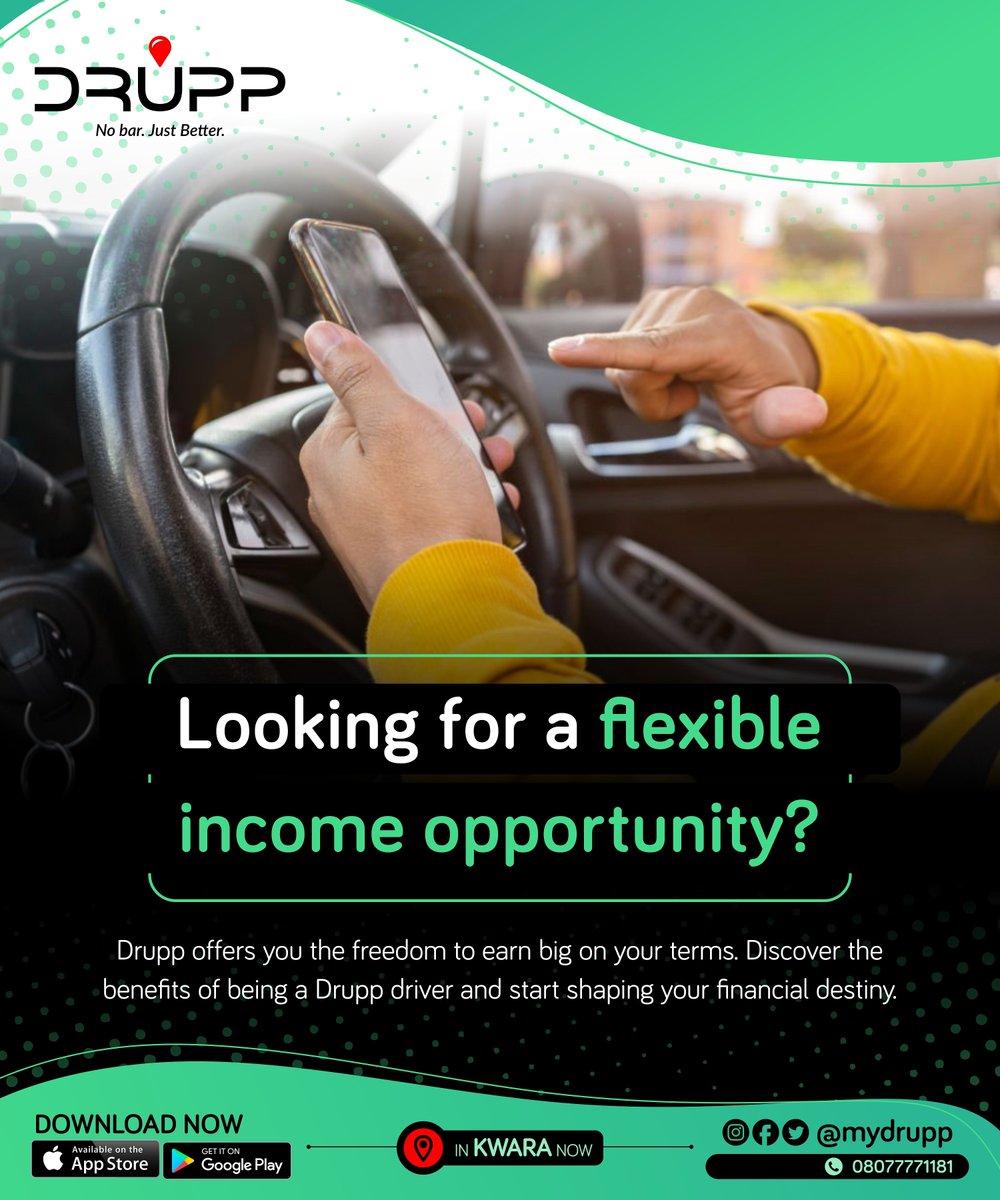 Mydrupp's tweet photo. 🚗 Don't miss out on the incredible opportunities at Drupp!
With top-notch commissions, generous bonuses, and a guaranteed earning path, becoming a driver with us is a no-brainer! 📈

Join our team today and accelerate your earnings on the road! https://t.co/qtGKOko6Jn