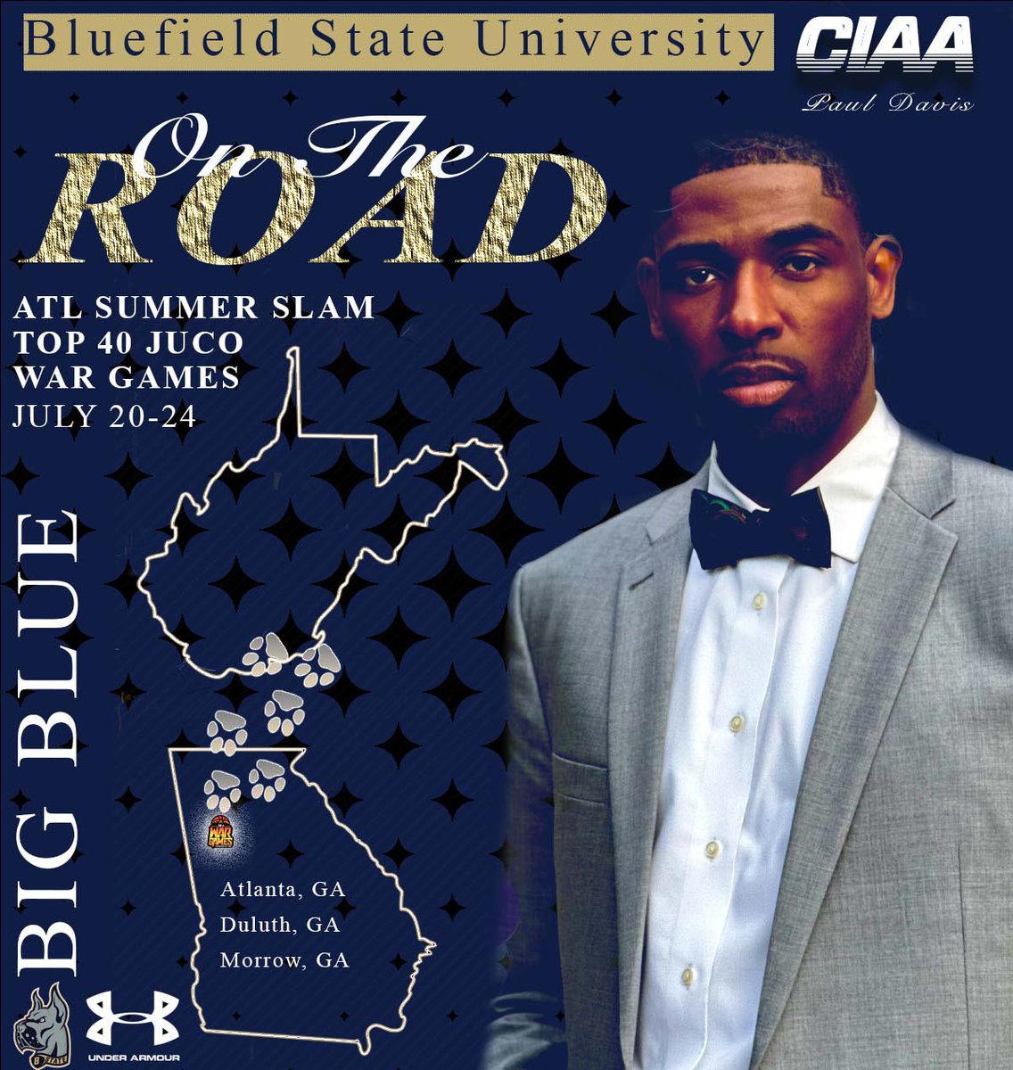 Atlanta, GA what’s up? I’m back outside, bringing you my bow tie and game face! Looking for some future Lady Big Blue! If you’re a great teammate, can shoot, rebound, defend and you’re coachable, drop those schedules! #guardthehill #ciaa #retweet #family