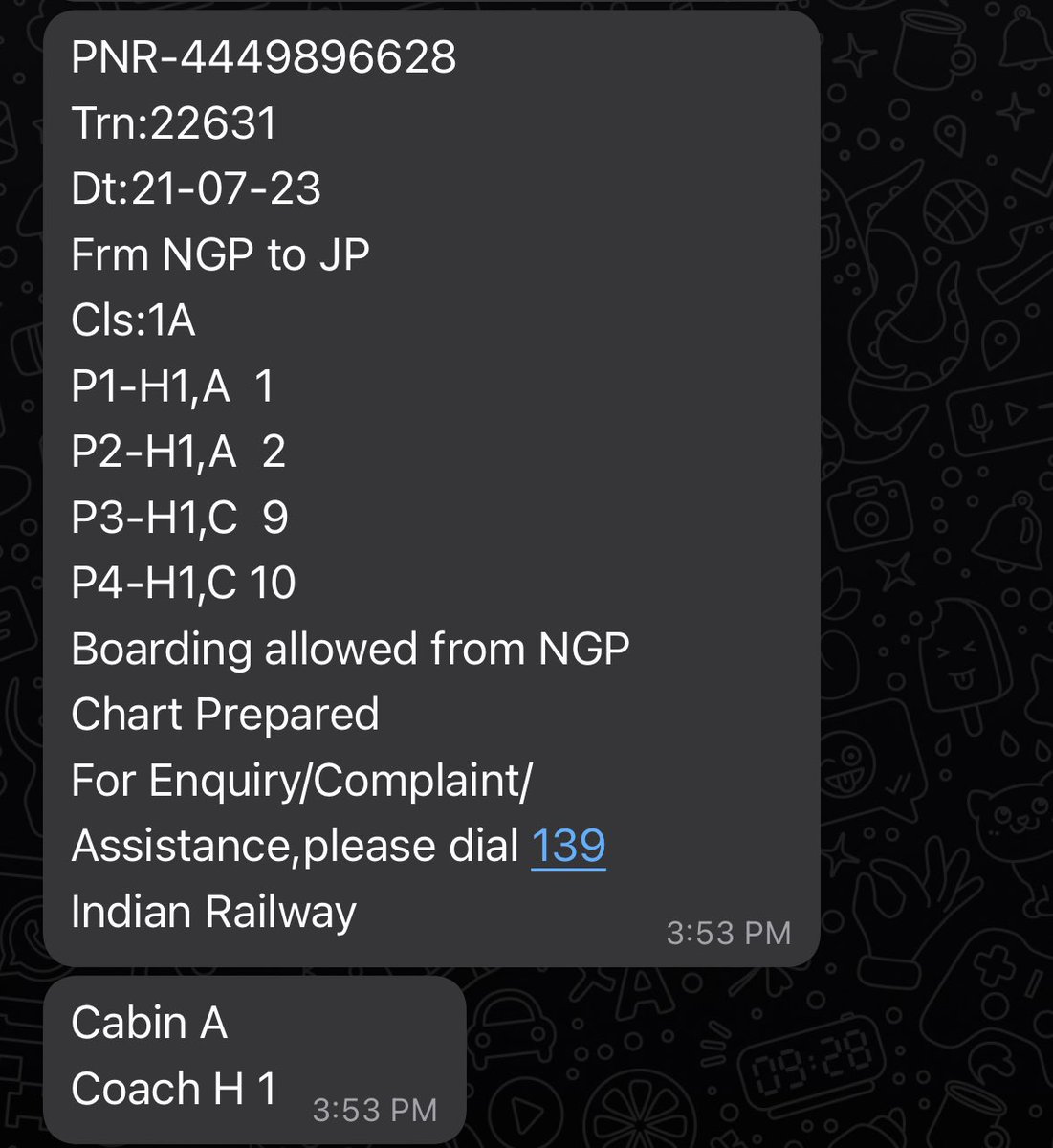 dodowalkin's tweet photo. My parents, uncle &amp; aunty is travelling from Nagpur to Jaipur in 1st AC. Entire cabin is filler with water coming from AC &amp; rain, no one is coordinating with them. 

I request authority to come in action immediately. 

@RailMinIndia @AshwiniVaishnaw 

PNR-4449896628
Trn:22631 https://t.co/uB7fuwHaNf