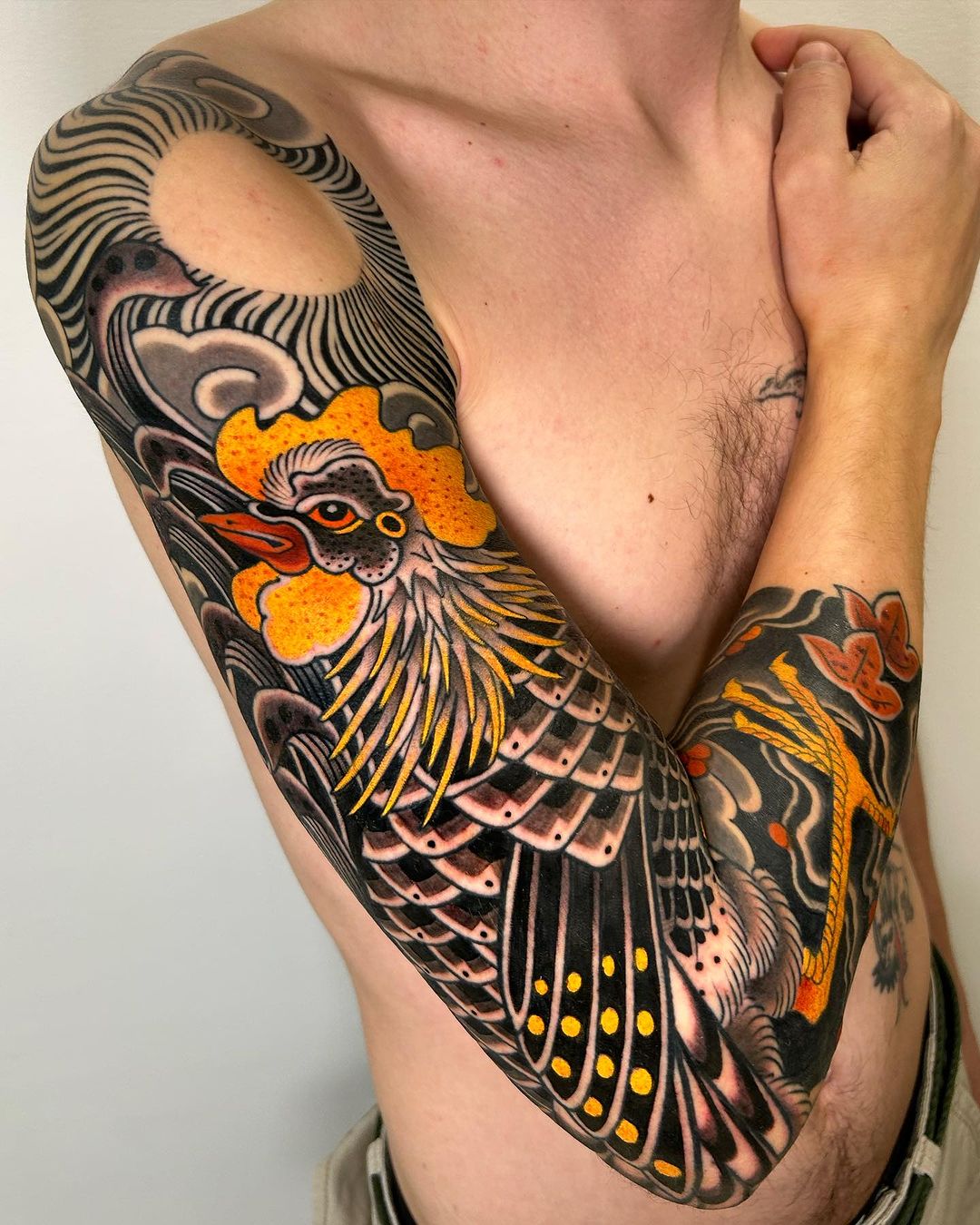 Traditional Japanese Rooster Tattoo