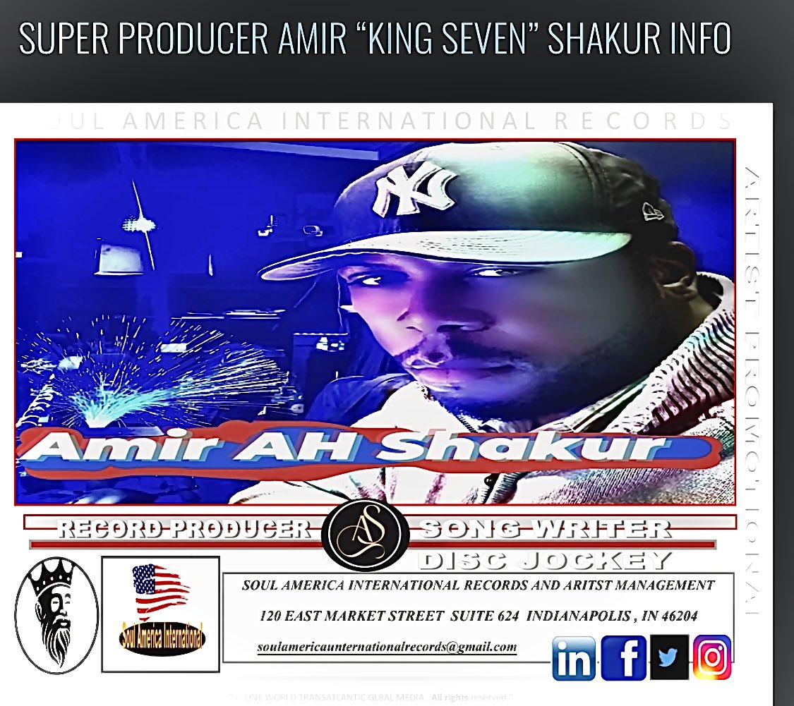 KingSeven7Prod's tweet photo. Keep Standing with us 23 Days until La’Tajz J.Soul on Soul America International Records! Follow Soul America International Records and my Page for The Best New Progressive Hip Hop Soul Artist in the Planet. #superproduceramirshakur #latajzjsoul #soulamericarecords #hiphop https://t.co/eaRebldMMA
