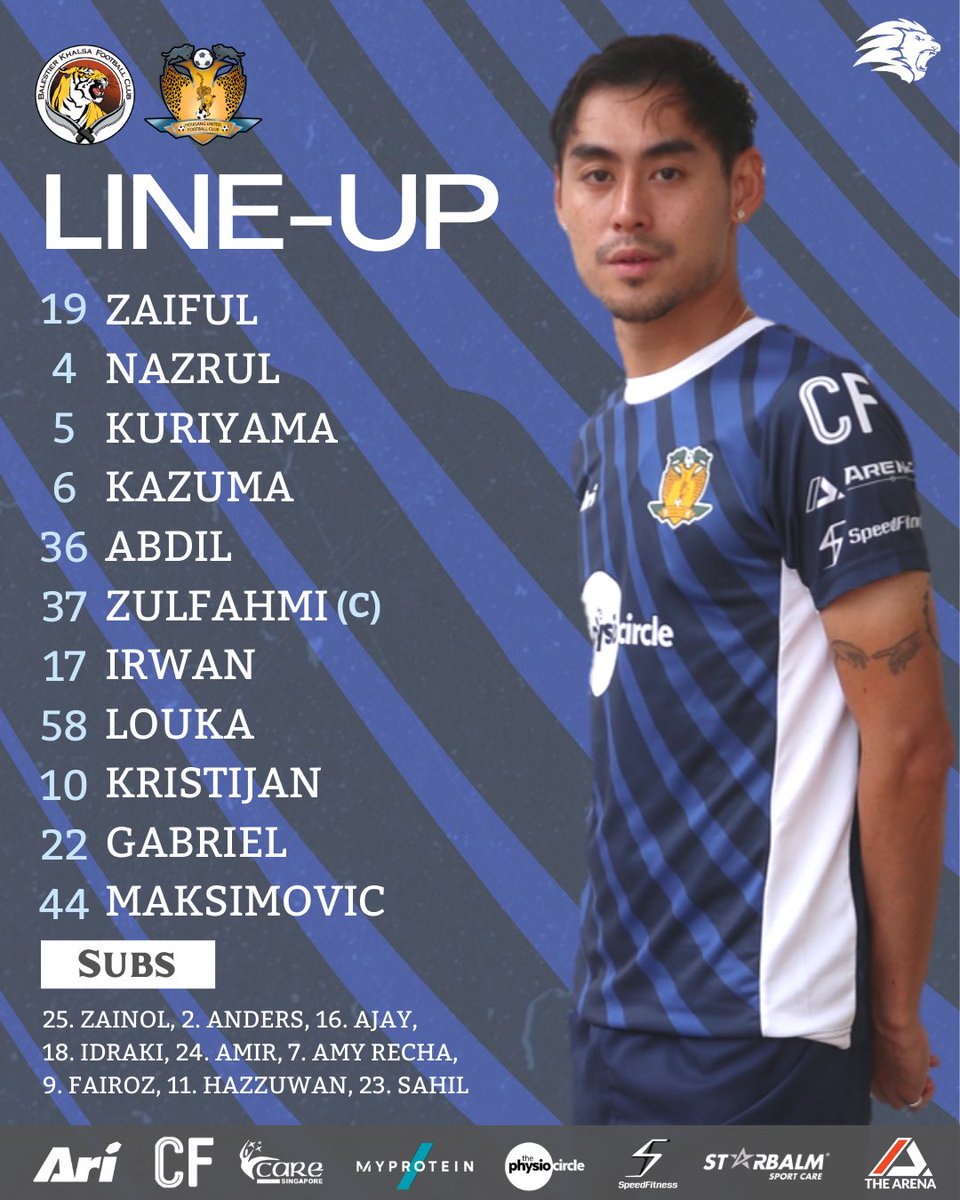 HougangUnited's tweet photo. 📑Your Cheetahs team sheet for tonight’s game!
#HGFC #1H1H #SPL #BALHOU #CafeFootballSG #CareSingapore #Myprotein #MyproteinSingapore #thephysiocircle #speedfitsg #starbalmsg https://t.co/FV4aSwLiON