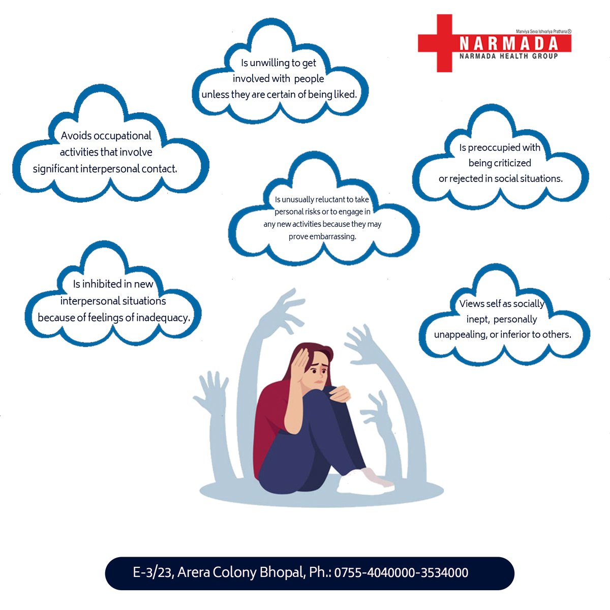 NTraumacentre's tweet photo. When you understand yourself better, you are capable to deal with, help & manage people & yourself better. People with #avoidantpersonalitydisorder avoid social situations due to fear of rejection & being judged. This effect relationships & performance as well. #mentalhealth https://t.co/ckvoWAFsFX