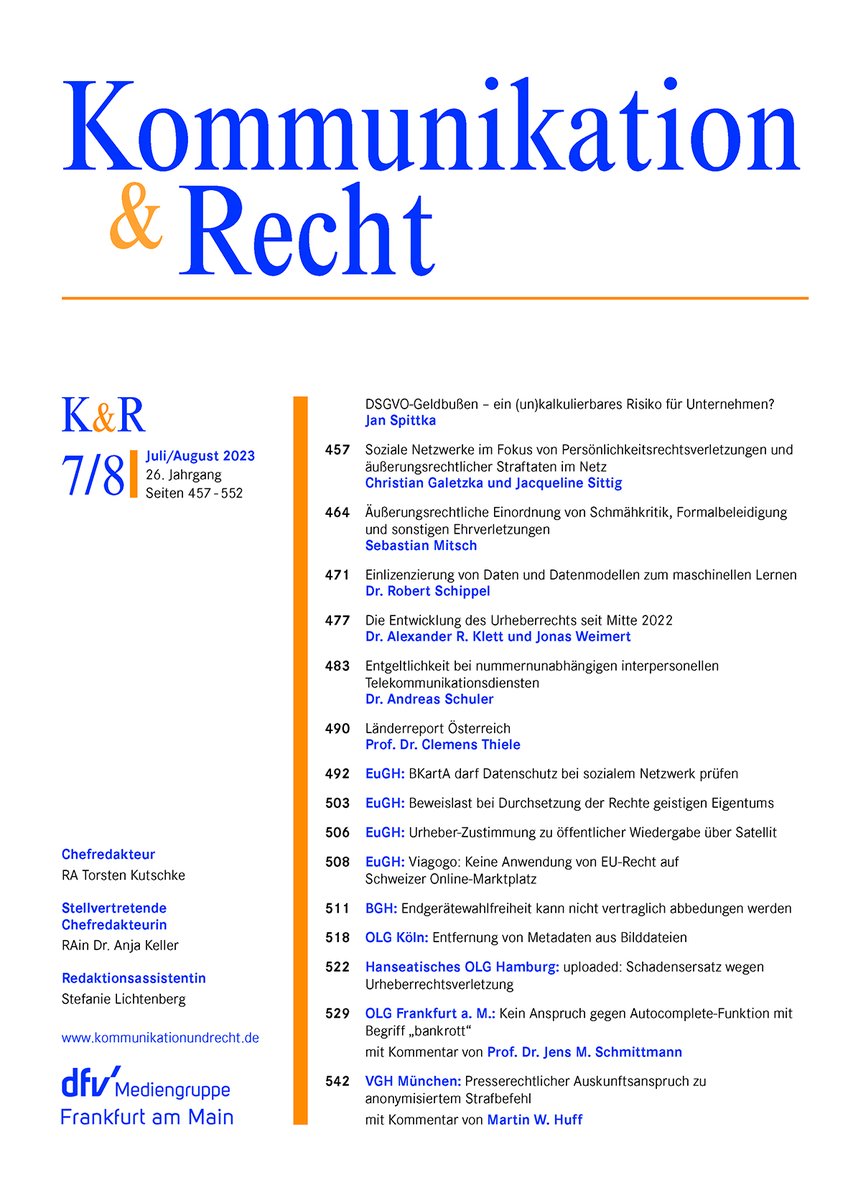 Torsten Kutschke (@torstenkutschke) on Twitter photo ruw.de/abo/abos/kommu…
Unsere Sommerausgabe ist da. Herzlichen Dank - u.a. - an <a href="/JMSchmittmann/">Jens M. Schmittmann</a>, <a href="/MartinHuff13/">Martin W. Huff</a> , @Max_Leicht (über den <a href="/AKIT_Recht/">AKIT</a>-Kongress in den röm. Seiten). ruw.de/abo/abos/kommu…
Unsere Sommerausgabe ist da. Herzlichen Dank - u.a. - an <a href="/JMSchmittmann/">Jens M. Schmittmann</a>, <a href="/MartinHuff13/">Martin W. Huff</a> , @Max_Leicht (über den <a href="/AKIT_Recht/">AKIT</a>-Kongress in den röm. Seiten).