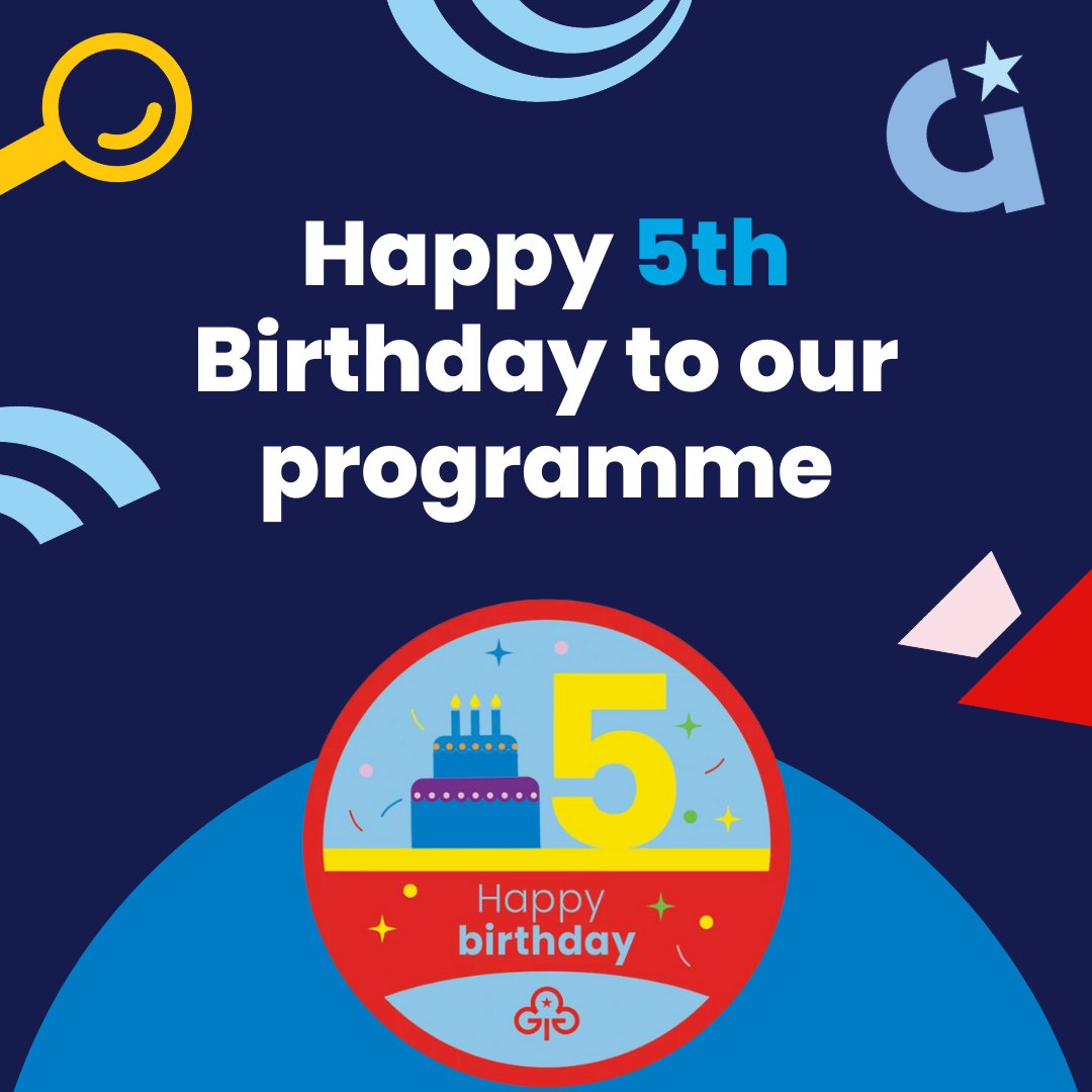 Girlguiding's tweet photo. Happy 5th birthday to our programme! 

Our programme is delivered every week by our amazing leaders to over 315,000 girls all over the country!

Can you believe over 7 million unit meeting activities have been completed between 2018 and March 2023? 🤯

Swipe for stats 👉 https://t.co/uBZGxmgLXA