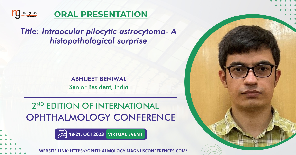 OphthalmicEvent's tweet photo. #Abhijeet_Beniwal from RP centre, AIIMS New Delhi, India as #Oral_presentation at #IOC2023 Conference organized by @magnus_group
📆 October 19-21, 2023
☎ 1 (702) 988-2320
📲 +1 (779) 429-2143
For more details
Visit: https://t.co/EVZp2bintB https://t.co/Nh7A1NQq1X