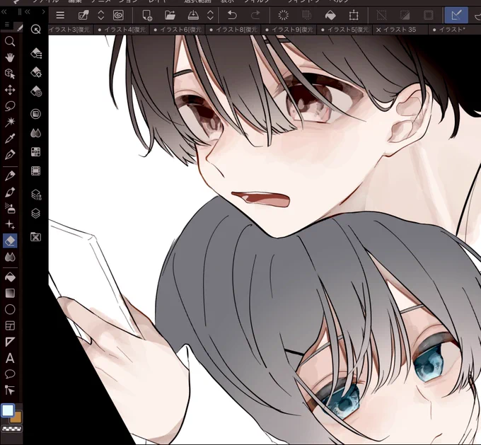進捗…明日投稿したい気持ちで描いてる