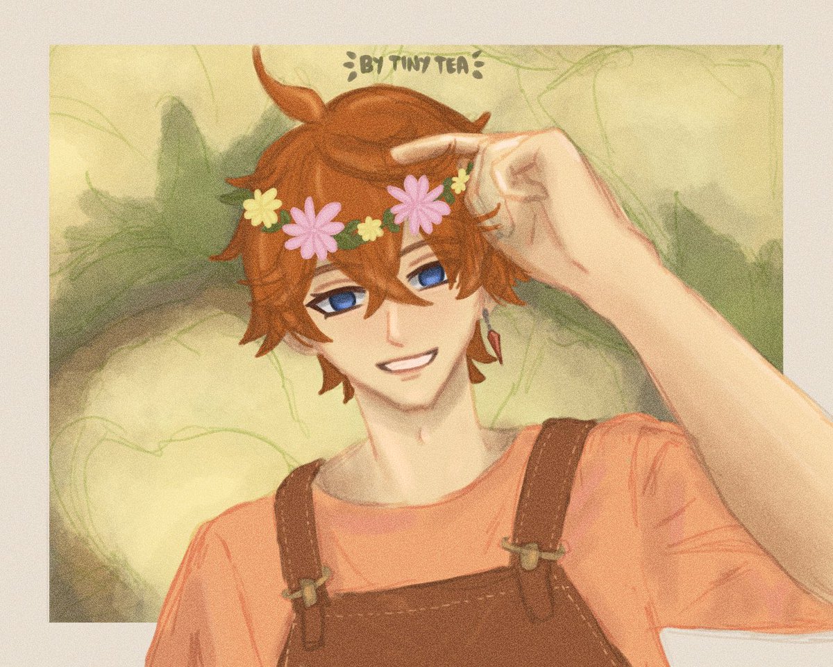 bytinytea's tweet photo. the orange nara 🍊🧶🟠
〰️ #childesbdaybash day 7: vanarana, sumeru — flower 🌼 

#genshinimpact #原神 #tartaglia #childe #artph #artistontwitter #genshinfanart @childebdaybash https://t.co/jGPfzxxPCW