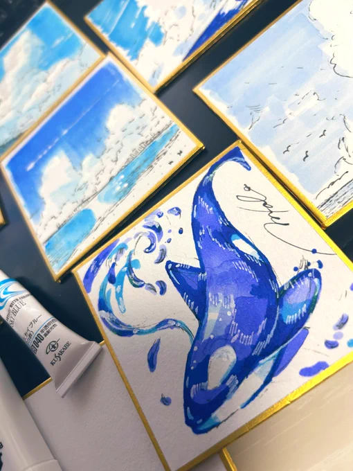 個展用にミニ紙10枚は描く!!!!