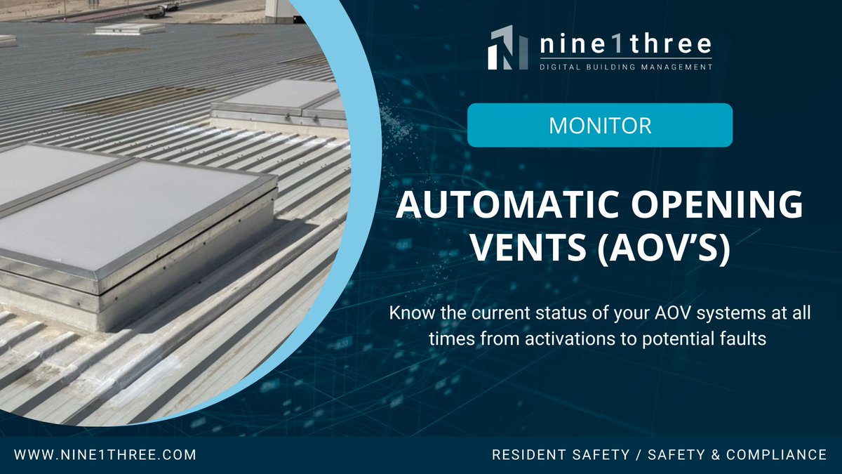 With remote monitoring, you can know whether your #AOVs are fault free at all times, ensuring your buildings are safe and residents safe. For more information on this, email us at info@nine1three.com #BuildingSafety #AffordableHousing #HousingAssociations #SmartBuildings