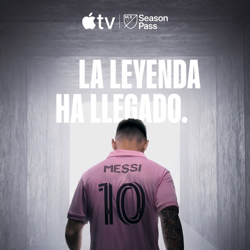 AppleTV's tweet photo. La leyenda ha llegado. Ver el primer partido de Messi con #MLSSeasonPass en la app Apple TV.