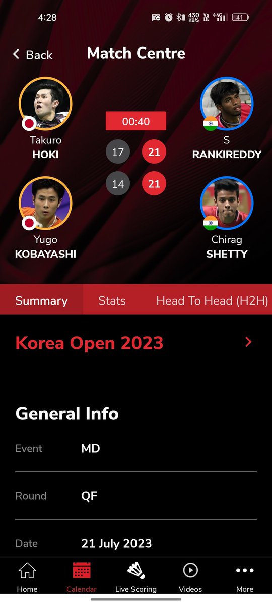 Third straight win by satwik sairaj rankireddy and chirag Shetty of India over the Japanese pair the former world no.1
Tommorow a mouth watering semifinals between wn2 and wn3.
I'm liking that they are playing good without Mathias boe behind them .