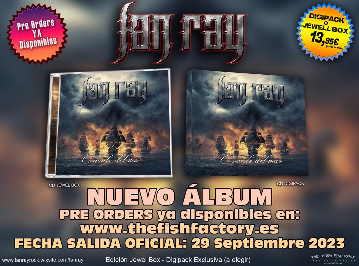 “CUENTO DEL MAR” es el segundo larga duración de la banda zaragozana FAN RAY y ya están abiertas las pre orders del disco.
Disponible YA en: bit.ly/TFF_Tienda_OnL…
