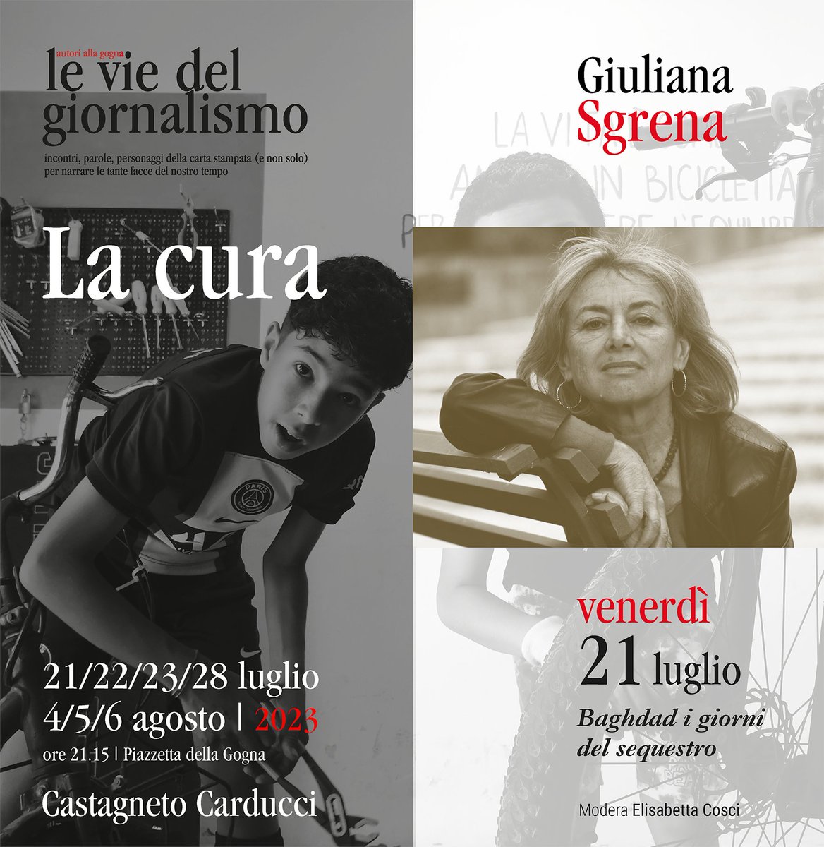 Ore 21,15 piazza della Gogna, Castagneto Cci(LI), #Leviedelgiornalismo con #GiulianaSgrena