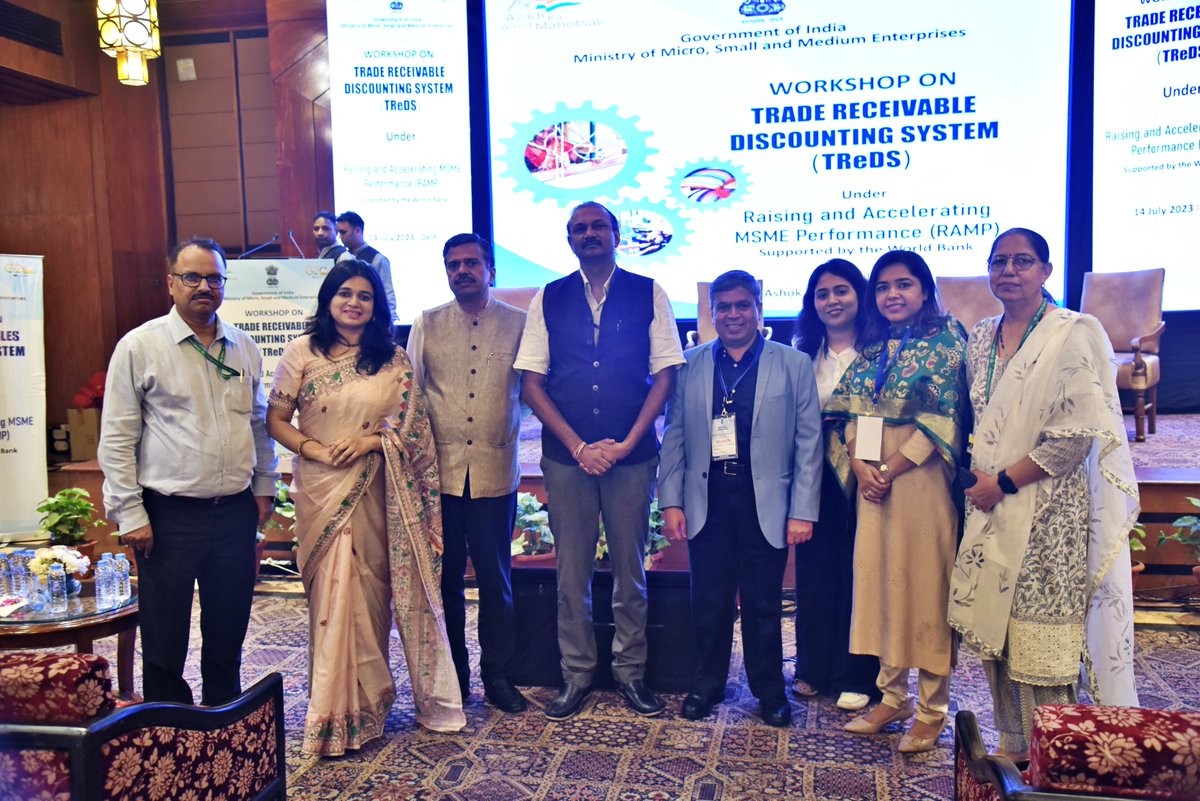 IIFCLProjects's tweet image. Regional Workshop on TReDs was organised in New Delhi by IIFCL Projects Ltd (NPMU-RAMP) under @minmsme on 14th July 2023. Valuable insights on TReDs in revolutionizing the MSME landscape and empowering MSMEs with working capital were shared by TReDs players.

@RBI @WorldBankIndia