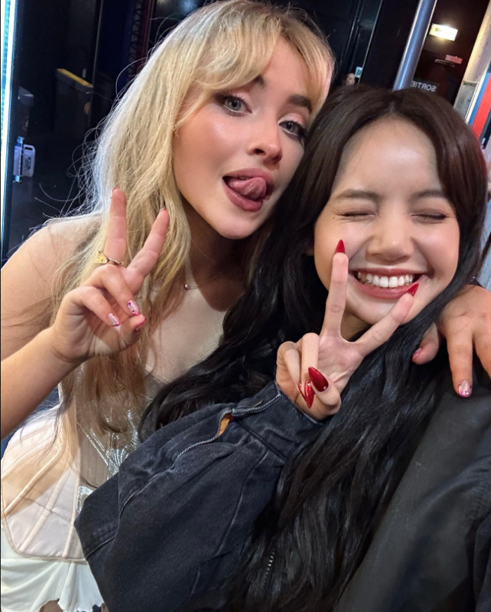 BLACKPINK's Lisa shares a new photo with Sabrina Carpenter.