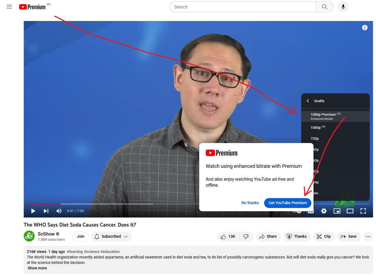mrkokkinos's tweet photo. @TeamYouTube I just want to clarify; Enhanced bitrate isn't available for Premium Lite? My Premium has to be more Premium? The most Premium of Premiums?? 😂 https://t.co/faEcDZlYSj