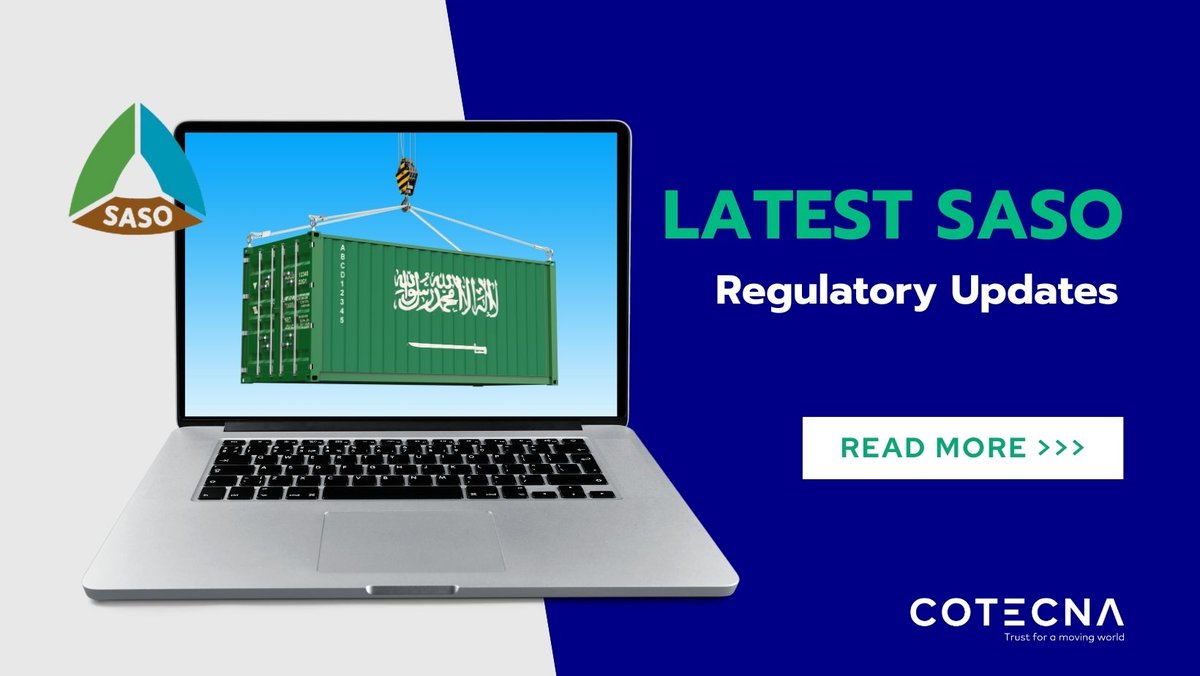 cotecna's tweet photo. Discover the latest SASO regulatory updates regarding products imported in KSA, for smooth and compliant imports.
Read more in Arabic at https://t.co/7Fiop3unWo or English at https://t.co/ugUqbIQrWo
#Cotecna #SASO #ImportUpdates #SaudiArabia #KSA https://t.co/jOjzZrlcY0
