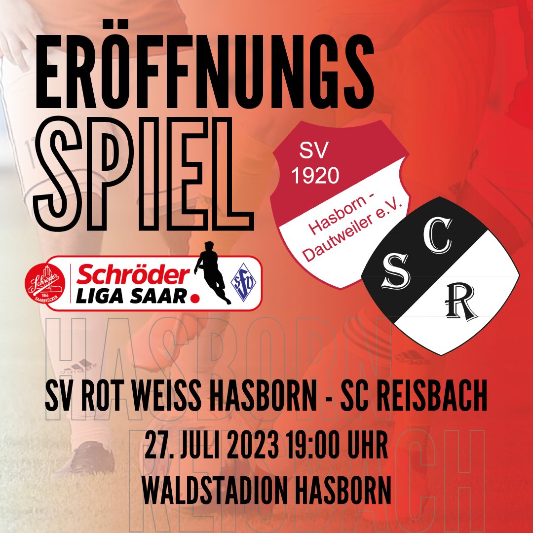 saarfv's tweet photo. Nächste Woche startet mit dem #Eröffnungsspiel der #SchröderligaSaar die neue Saison! In der höchsten saarländischen Spielklasse trifft der #SVHasborn auf den #SCReisbach! Wir freuen uns auf ein tolles Fußballfest! #saarland #saarfv https://t.co/YE74JJKvTc