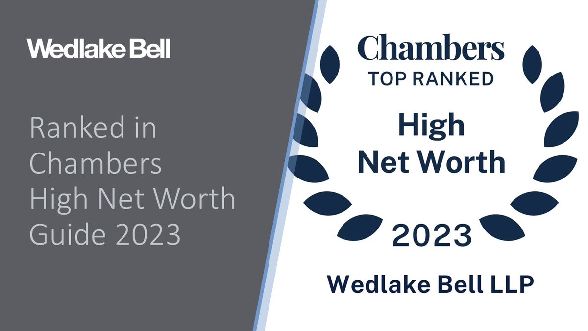 Wedlake Bell is delighted to announce that Chambers HNW Guide has extended its recognition of our Private Client practice with the Band 1 ranking for Art &amp; Cultural Property. lnkd.in/ekyzT-e6
