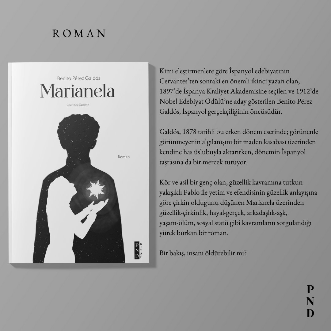 Benito Pérez Galdós – Marianela – PND Kitap

İspanyolca aslından çeviren: Gül Özdemir

Arka Kapaktan...

Bir bakış, insanı öldürebilir mi?

Marianela, şimdi kitapyurdu.com'da!

#benitoperezgaldos #marianela #gülözdemir #pndkitap