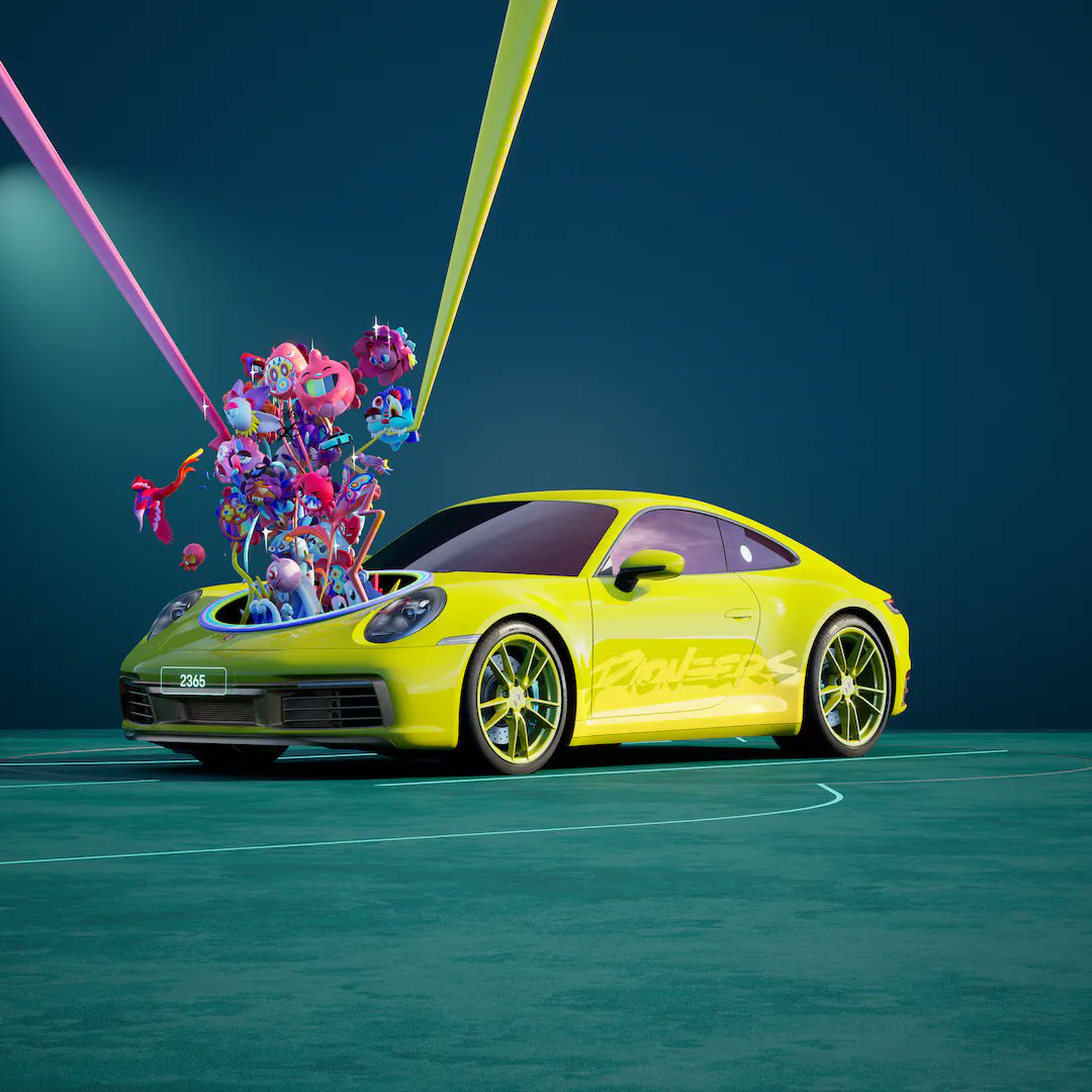 eth_porsche's tweet photo. Did anyone see the @vexx_art special 'Glamour Style' hood &amp; roof livery in the 3D Showroom yet? ✨ A true explosion of colour and happiness. 💥 Do you prefer the view from the front or the back? https://t.co/PJtoK9KeTt
