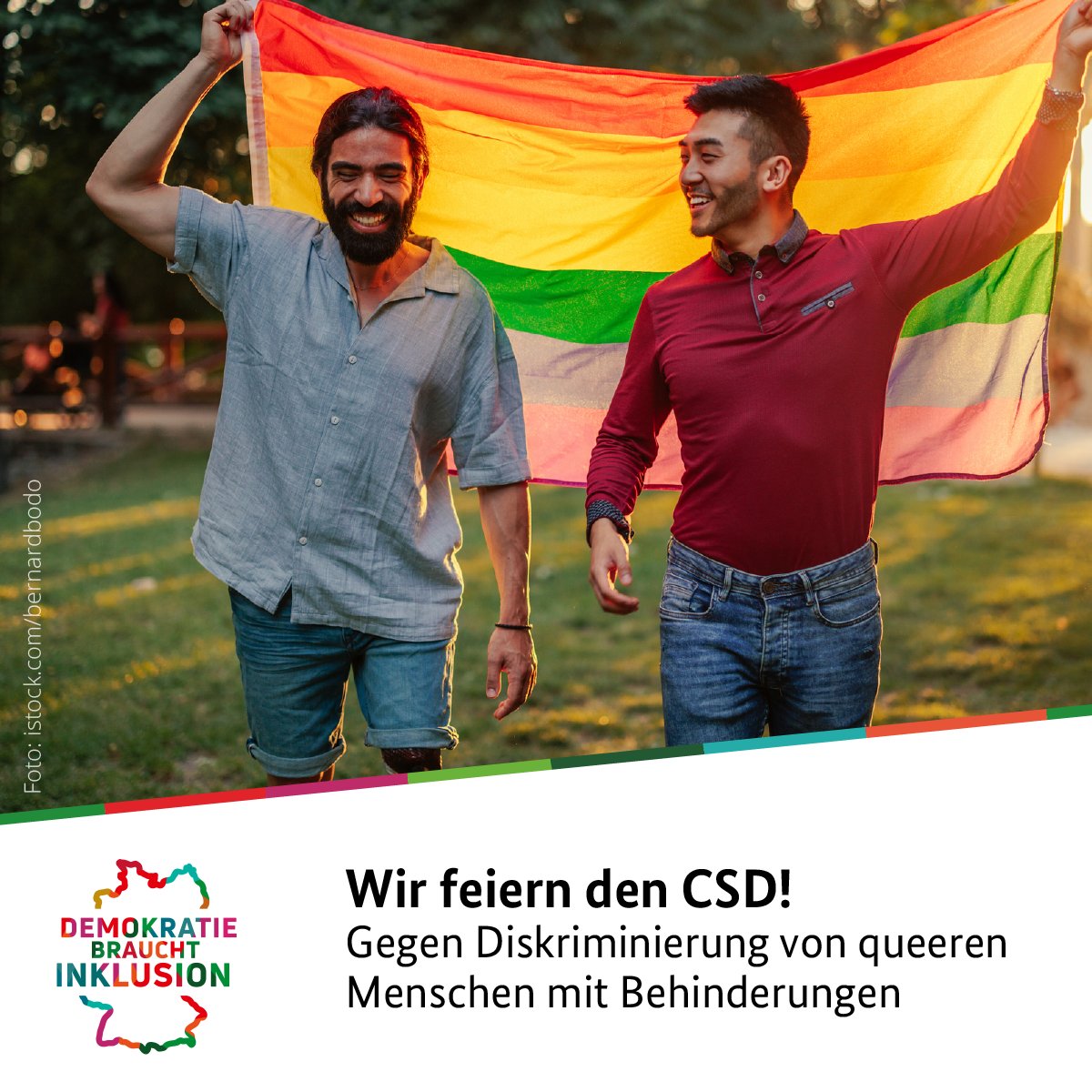 #CSDBerlin am 22. Juli 2023: Gemeinsam gegen Mehrfachdiskriminierung von queeren Menschen mit Behinderungen. Für mehr Sichtbarkeit für queere Menschen mit Behinderungen auf dem CSD und in der Gesellschaft! Gemeinsam überwinden wir Barrieren! ❤️🌈🤝 #Inklusion #Teilhabe