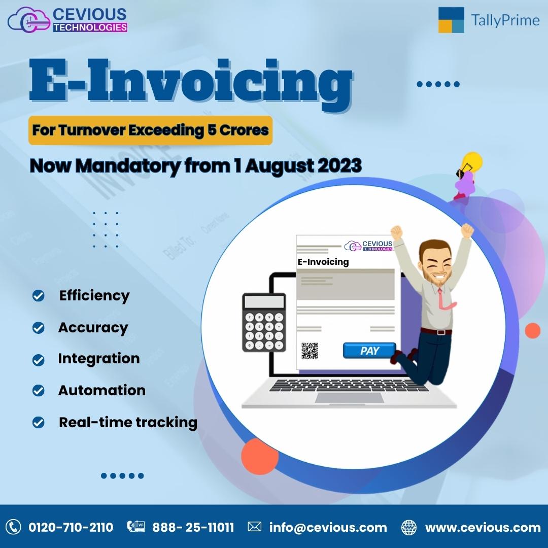 Step into the Future of Finance: E-Invoicing Unleashed on August 1st, 2023 – Efficiency, Compliance, and Beyond!
.
.
#TallyPrime #EInvoicing #ComplianceMatters #PaperlessBilling #August1st2023 #Cevious #GoDigital #TallySolutions #InvoiceAutomation #TallySoftware #BusinessGrowth