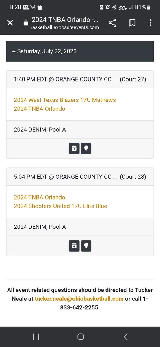 NEW SCHEDULE FOR ORLANDO NATIONALS SATURDAY!!!