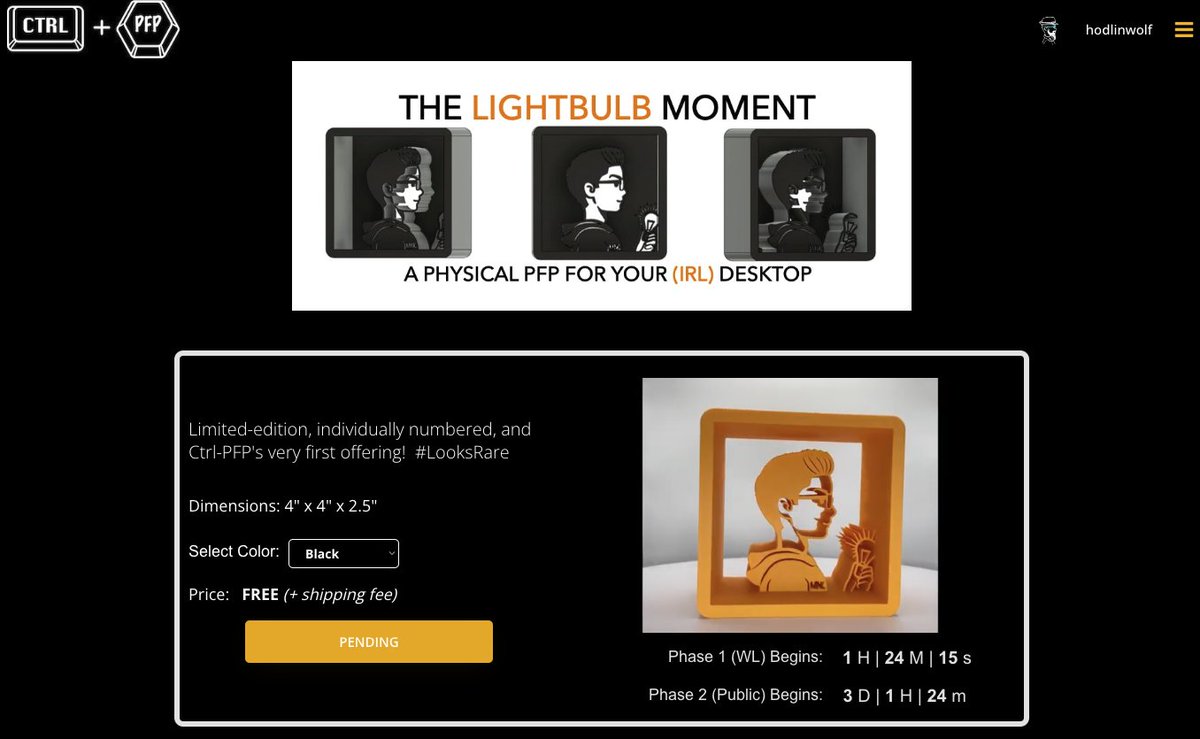GM to the PFP Enjoyoors!  💡🫡

Phase 1 of our inaugural print begins today!! 🎉

If you're on the WL, you can grab your free-print here starting at 9am ET: 

ctrl-pfp.io/item-detail/li…

Sales to all other <a href="/MNCHRMSBTC/">MNCHRMS</a> holders will open up on Monday!