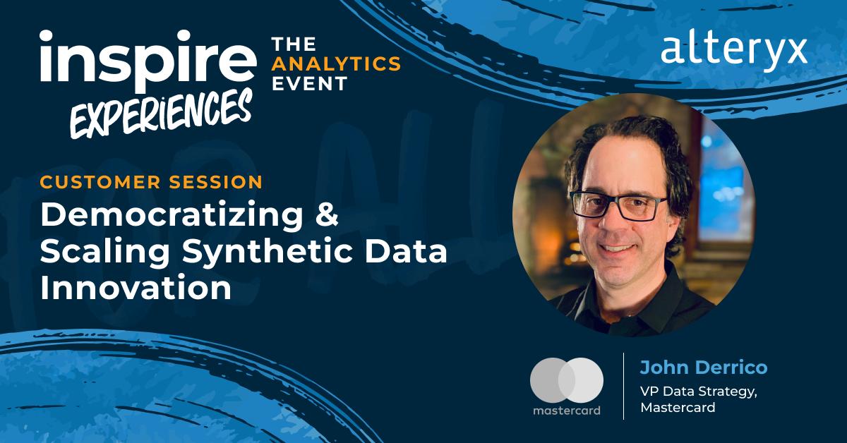 joebhorne's tweet photo. BIG inspiration from #AlteryxInspire: See real customer stories on how you can drive performance with a culture of collaboration, sharing and innovation. 

Watch Mastercard present a masterclass in democratizing and scaling synthetic data innovation:
📽️ https://t.co/voih334UF9 https://t.co/jaqaRTBCbk