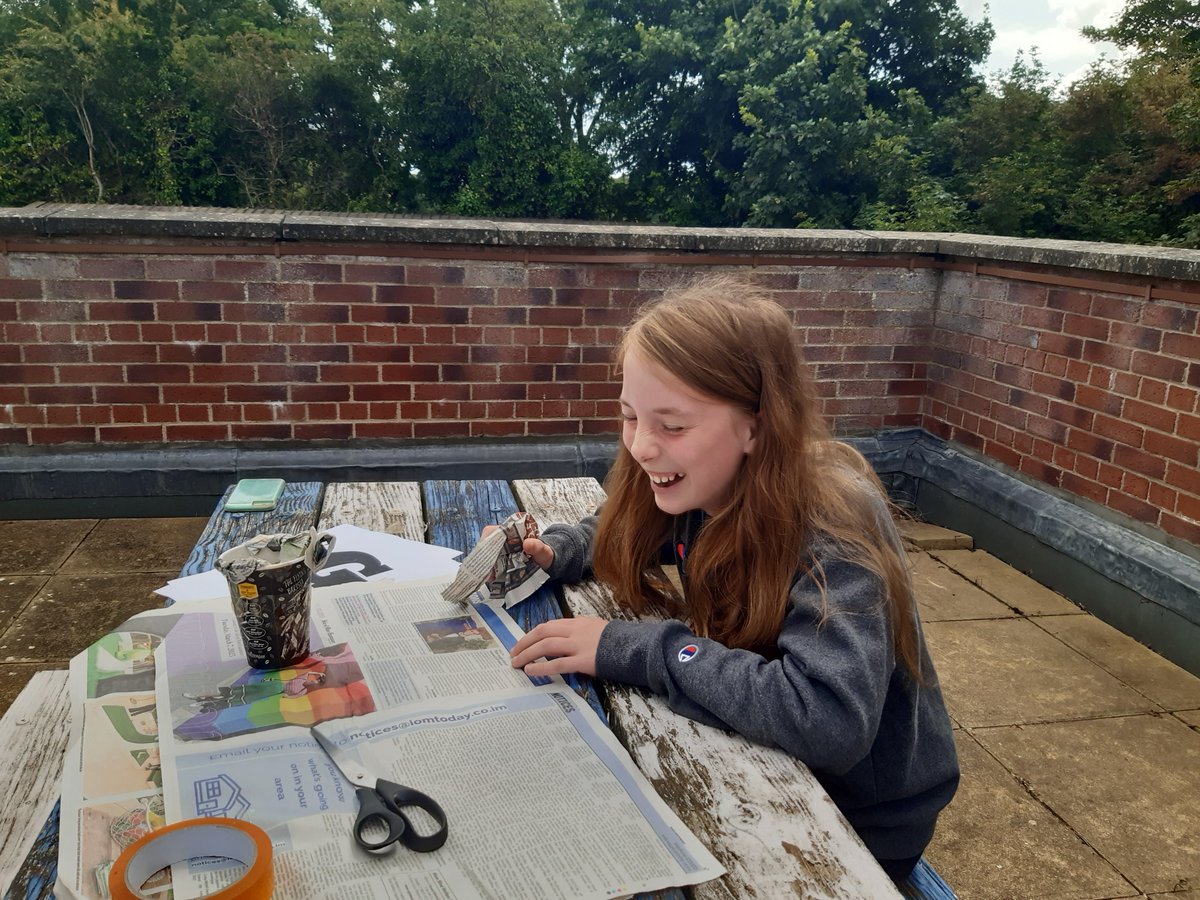 Egg Drop - Making cups to drop eggs without smashing.  They will be dropped from the sixth form building.
