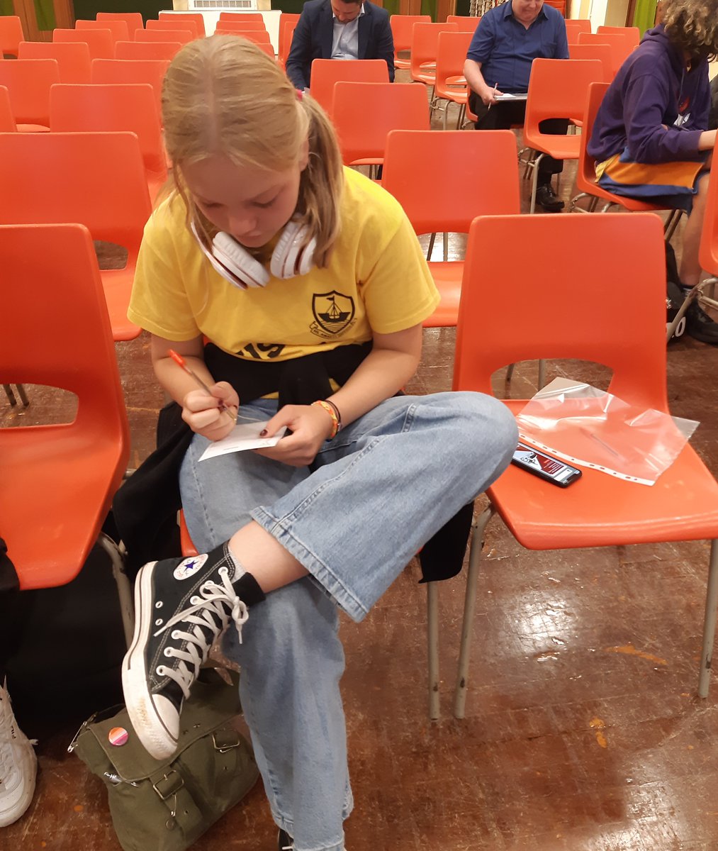 Big Quiz - Students are enjoying the general knowledge quiz in the West Hall.  They are very focussed.