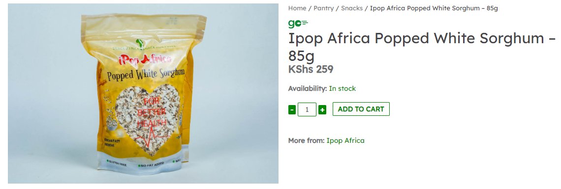 Grab your Popped White Sorghum snack and breakfast cereal
#Oil-free snack
#glutenfree 
#foodsovereignity (Snack Africa)
#healthybreakfastcereals
#droughtolerant #Sorghum

greenspoon.co.ke/product/ipop-a…