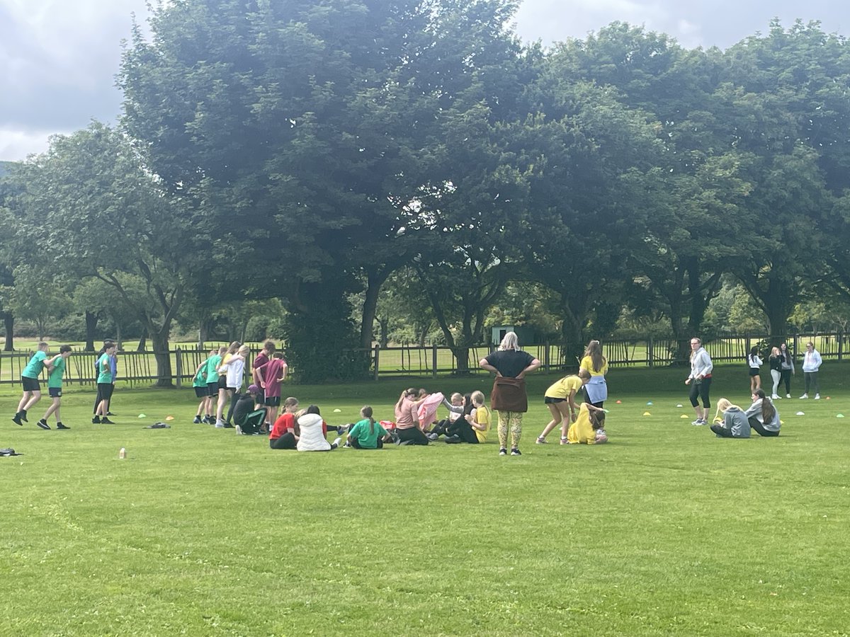 Old school sports day - Students are having lots of fun doing some old fashioned games like welly throwing.